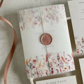 Custom Printing Vellum Birthday Party Invitation Acrylic Wedding Invitation Card Plastic with Floral Design Template