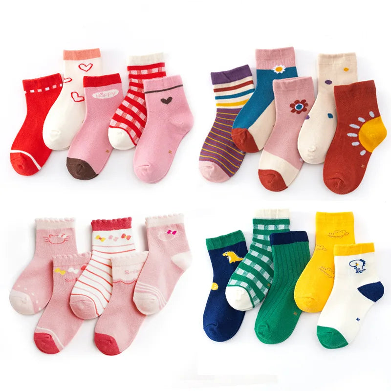Hot Sale Winter Kids Soft Cotton Socks BoysGirls Cute Cartoon Animal Stripe Dots Baby Socks 0-3 Months