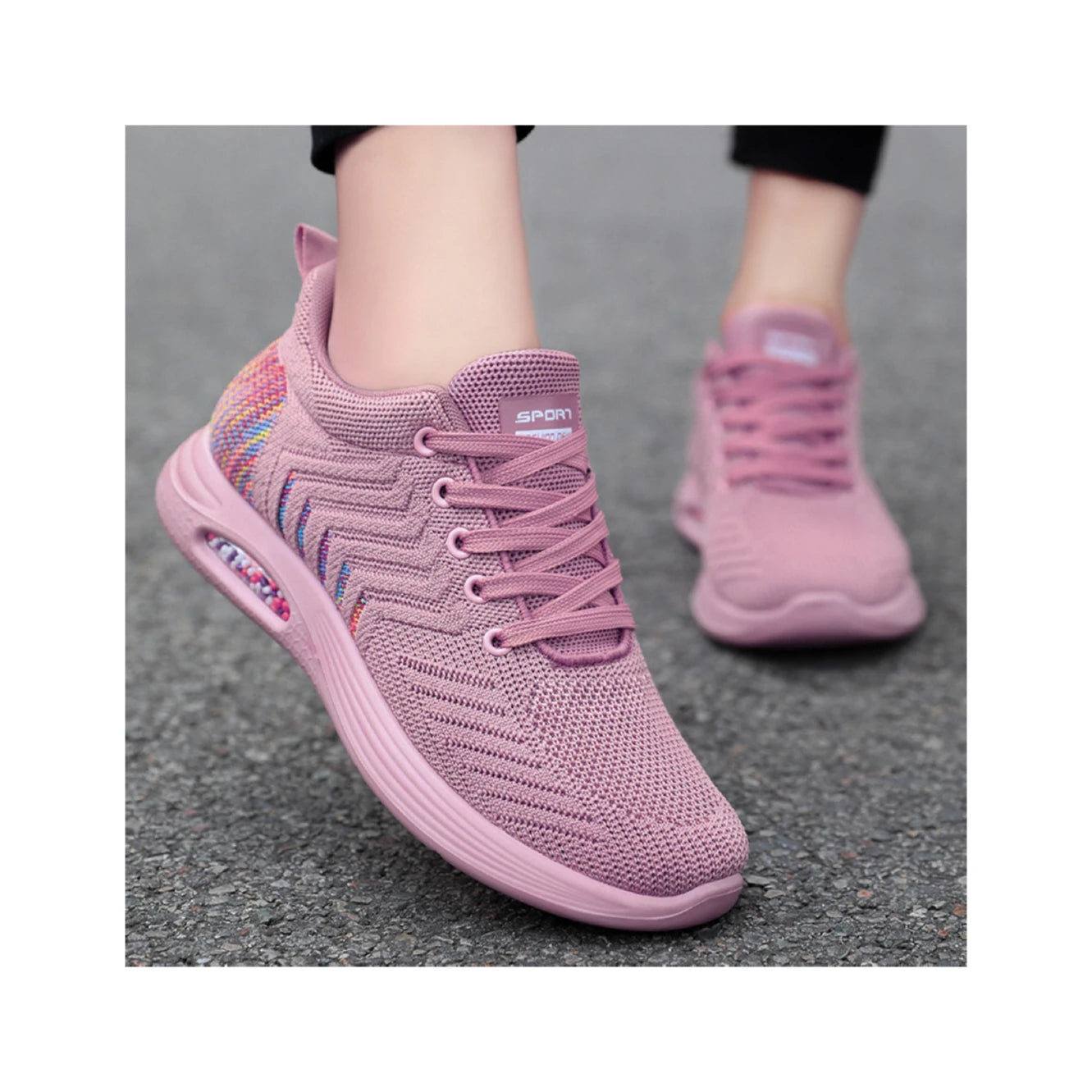 2024 New Fashion Women's Breathable Mesh Sports Shoes Lightweight Cushioned Waterproof Autumn/Spring Casual Walking Shoes