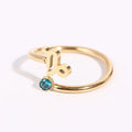 Qiuhan OEM/ODM 2022 New Design Horoscope Signs Ring Adjustable Open Birthstone Color Zirconia Ring