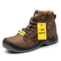 Crazy Horse Genuine Leather Safety Boots with Steel Toe Durable Working Boots for Winter Summer Autumn Seasons
