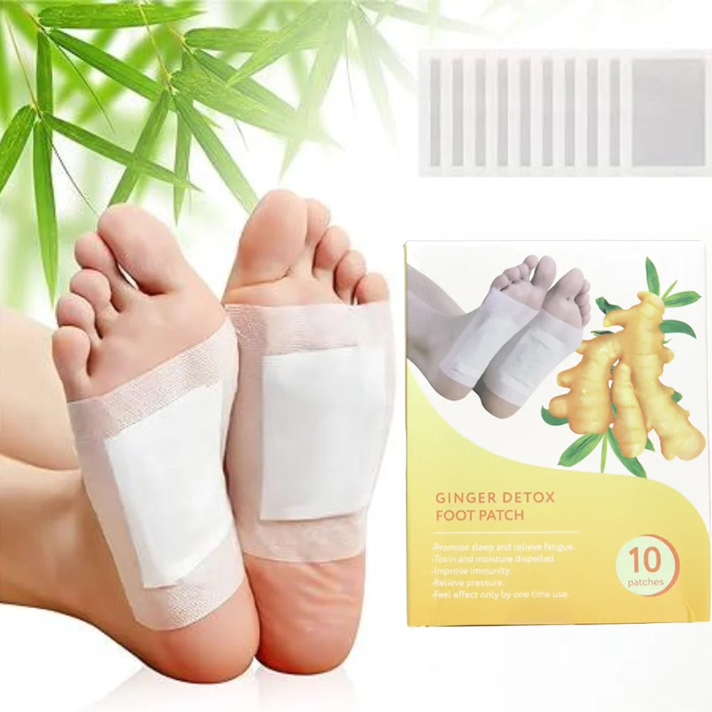 Herbal Ginger Wormwood Foot Patch 10-Piece Boxed for Home Pedicure Relax Spa & Skin Care Massage