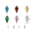 G23 AFTM F136 Earring Titanium Bezel Set Kite CZ Internally Threaded Top Labret Piercing Body Jewelry