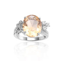 Abiding Jewelry Color Stone OEM Natural Big Gems Wholesale 925 Sterling Silver Birthstone Halo Ring Jewelry