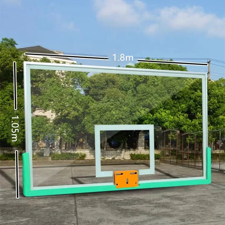 FIBA 12mm Tempered Glass Basketball Hoops Backboard 45 cm Spring Ring Basketball Hoops and Back Board for Adults