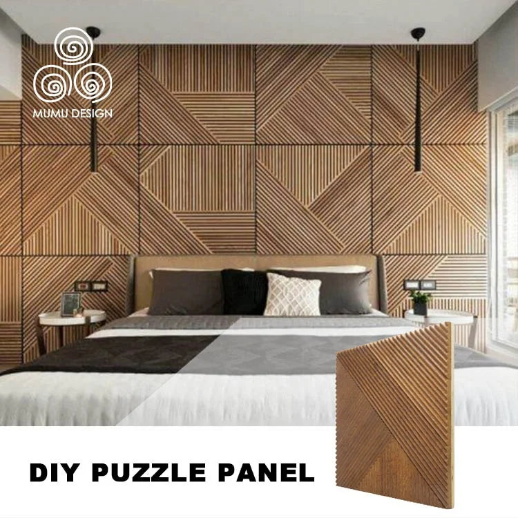 MUMU 3D Models Comfortable Embossed Texture Interior Wooden Cladding Geometric Solid Wood Wall Panels