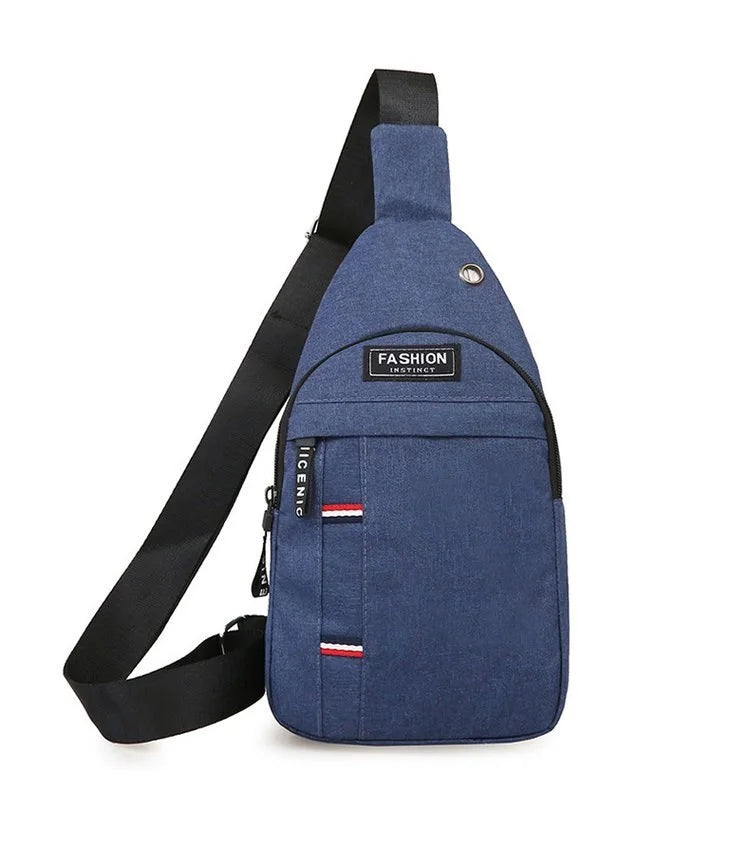 Custom Logo Unisex Chest Bag Outdoor Casual Sport Youth Messenger Small Backpack Trend Solid Color Letter Pattern Single