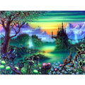 Custom 5D Full Drill Painting for Adults round Crystal Rhinestones Diamond Flowering Shrubs Landscape Diamond Painting