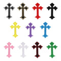 Assorted Cross Felt Handmade Embroidery Iron on Applique Patch Cross Patch