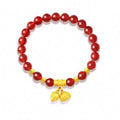 China 18K 25K Gold 49950.00G Shihuan Lotus Seedpod Pendant Lucky Beads Golden Balls Red And Green Agate Bracelet