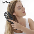 Women's Nylon Pin Hairbrush with Paddle Vent Cushion Features Salon Hairdressing Tools-Scalp Massage Comb and Curly Hair Brush