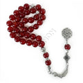 Refined Luxury Muslim Prayer Rosary Beads Silver Plated Agate Islamic Tasbih Gift Wholesale Religious Unisex
