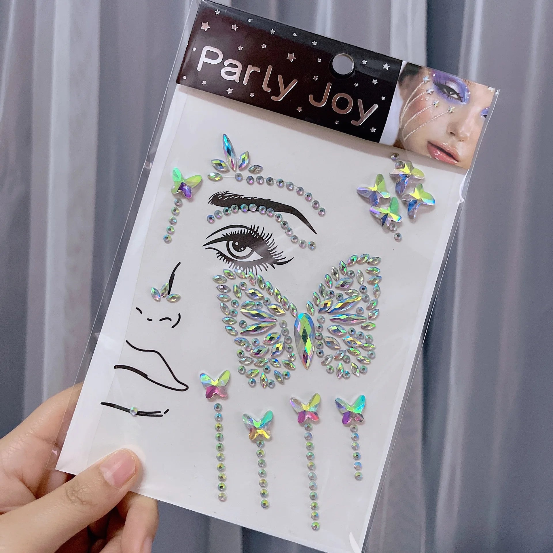 Eyes Rhinestone Sticker Crystal Face Jewels Temporary Tatoo Sticker Clothing Accessories Makeup Festival Rhinestone Sticker