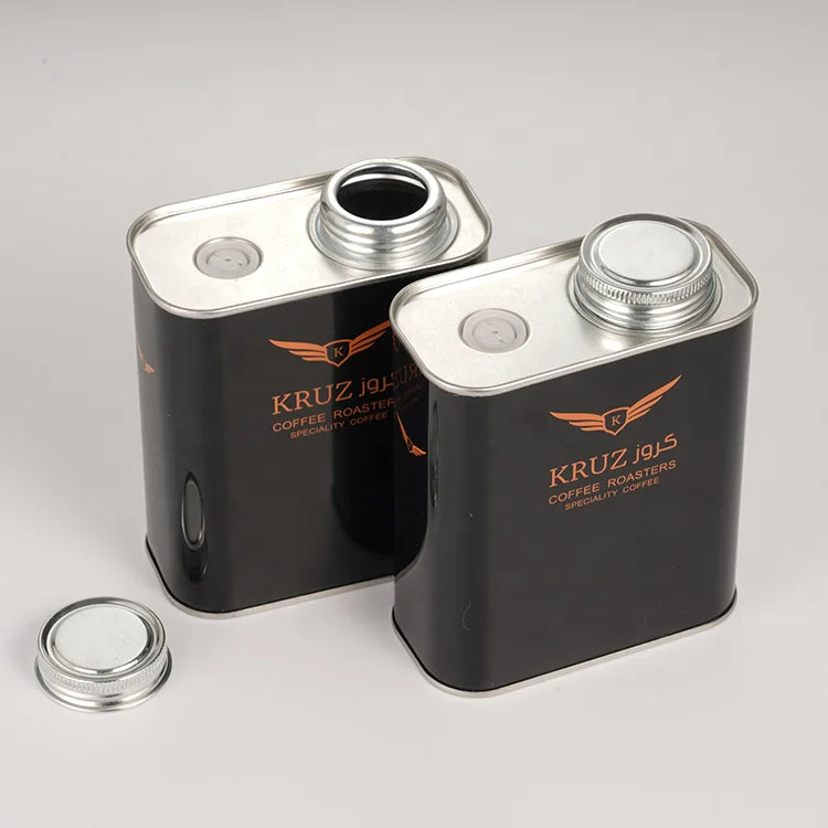 Customize Food Grade 250g Degassing Valve Coffee Tin Can Packaging Metal Can Vintage Coffee Can Matcha Tin