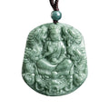 Natural Myanmar Jade Jewelry Chinese Nine Dragons Guan Yin Pendant Jadeite Necklace With Bead Necklace  for Both Men and Women