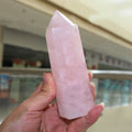 Natural Healing Crystal Single Points Wand 10*3cm Polished Rose Quartz Gemstone Tower for Meditation