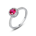 CZCITY Tiny CZ Paved  Fashionable Women Design Jewelry Wholesale Luxury S925 Silver Ruby Gemstone Ring