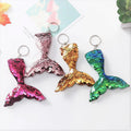 Nicro Wholesale Mermaid Theme Party Favors Double-sided Glitter Sequins Bag Pendant Car Accessory Mermaid Tail Shape Key Chain