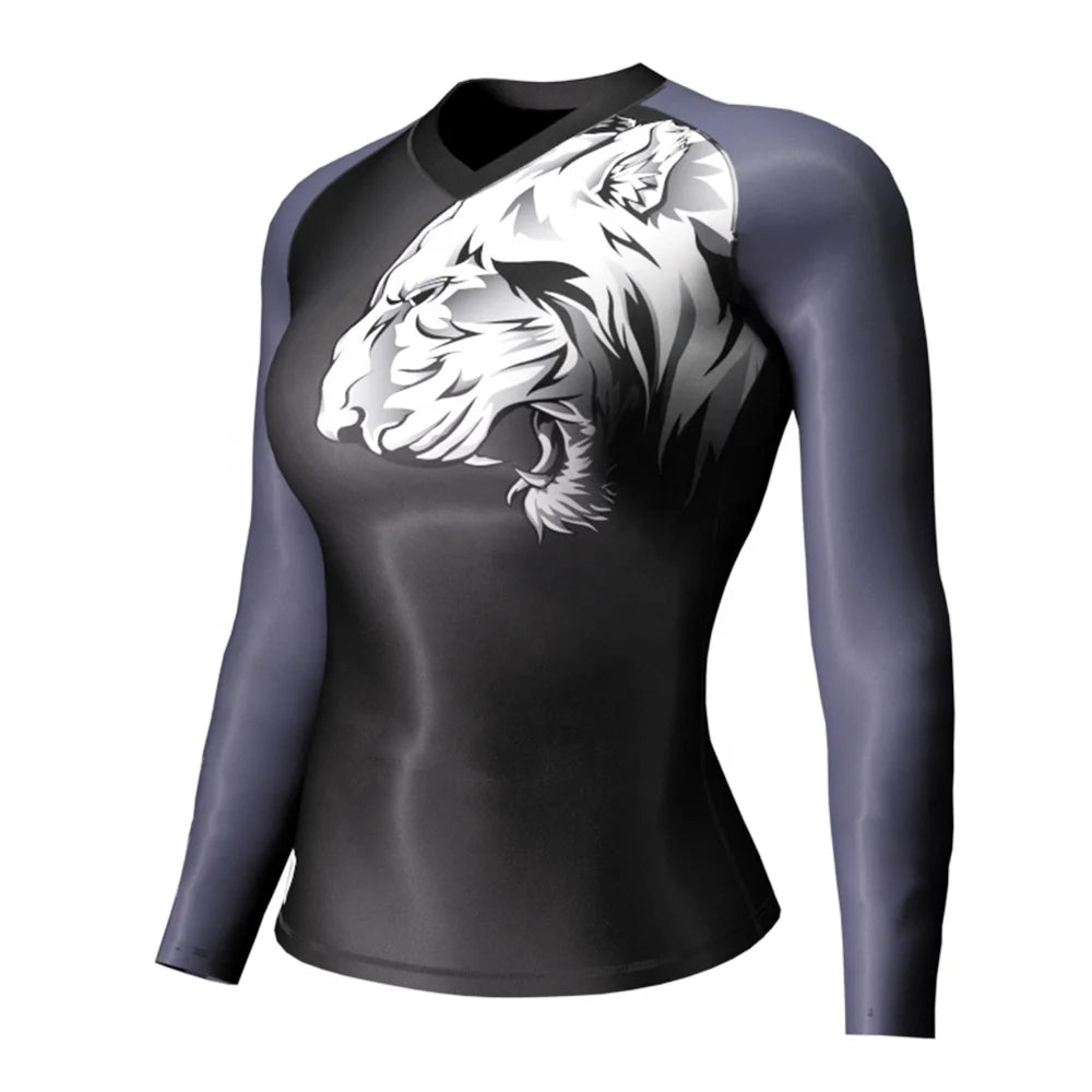 Private Label Rash Guard Shirt Mma Rashguard Custom Long Sleeve Rash Guards for Women