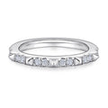 Minimalist Fashion Jewelry Rings No Tarnish Cubic Zircon 18k Gold Plated 925 Sterling Silver Diamond Band Ring for Women