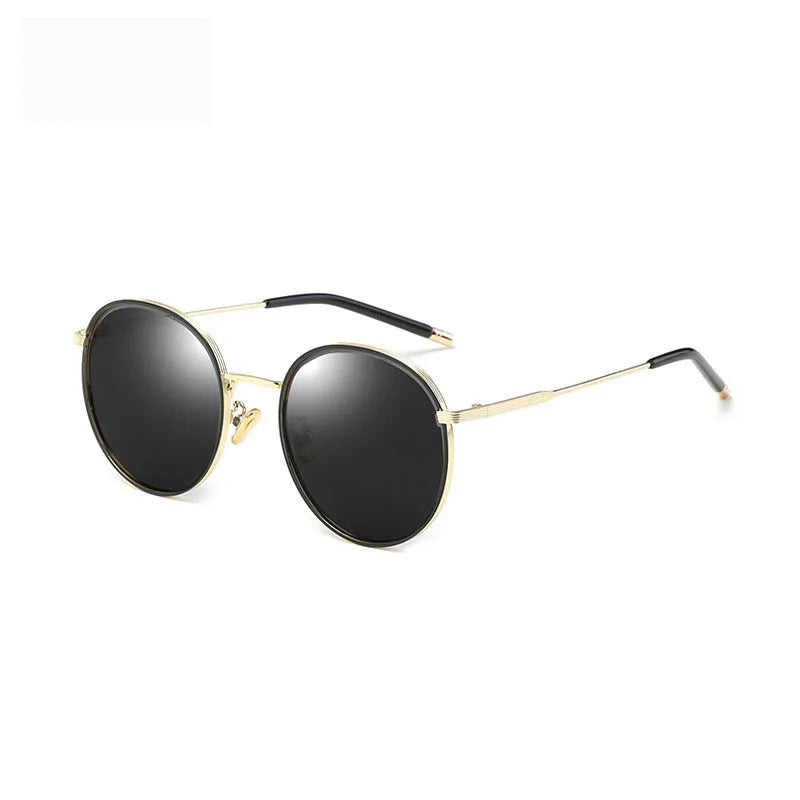 Retro Metal Round Eyeglasses Eyeglass Top Quality Driver Driving Sunglass Round Polarized Polarized Sports Sunglasses for Men