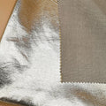 PFAS FREE Fabric for Jackets Dress Shiny Faux Leather Rayon Backing Leather Metallic PU Leather Synthetic Golden Waterproof