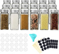 Wholesale Popular 24 Glass Spice Jars Set 4oz Empty Square Spice Containers with Spice Labels and  Metal Caps with Shaker Lids