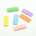 100PCS 2cm*5.5CM Rectangle Plastic Hair Clips Waved Edges Square Covered Metal Hairpins for DIY Kids Hair Accessories