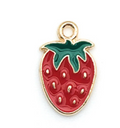 18mm Cute Strawberry Red Oil Enamel DIY Charms for Bag Earring Necklace Jewelry Making Handmade Knit Stitch Markers Pendant