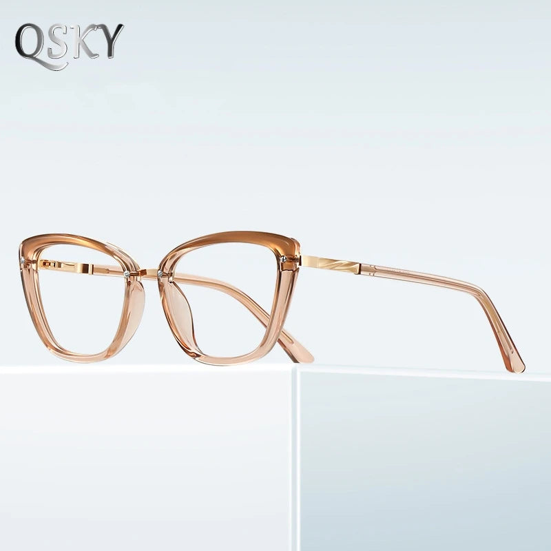 2024 New Factory Women Full Frame Anti Eye Strain Double Colors Spectacles Frame Adult Anti Blue Ray Computer Glasses Frame