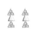 Fashion 925 sterling silver CZ diamond geometric triangle shape stud earrings for women