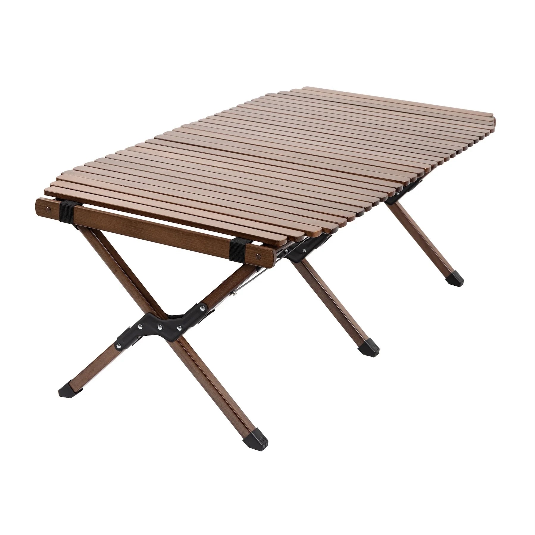 Modern Beech Wooden Egg Roll Table Corner Foldable and Portable for Outdoor Dining Camping & Beach Picnics & Barbecues