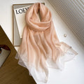 Pink Gold Edge Silk Scarf Women's Spring and Autumn Mulberry Silk and Wool Scarf Super Long Yarn Scarves