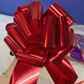 Best-sale Decorative Door Bow Plastic Ribbon Big Size Red Green Metallic Pull Bow for Door Car Decoration and Gift Bow