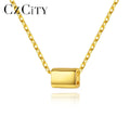 CZCITY Wholesale 925 Sterling Silver Jewelry 18K Gold Plated Trendy Minimalist Necklace Tiny Bead Pendant