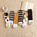 Winter New Coral Velvet Socks Cute Cartoon Cat Paws Pattern Animal Socks Warm Women Crew Floor Socks