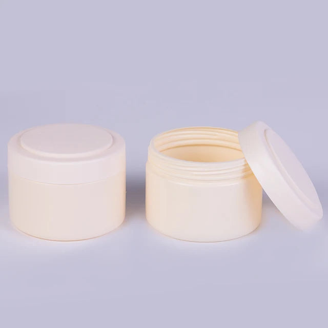 Wholesale 500ml PCR HDPE Cosmetic Cream Jar PET Plastic Face Cream Tube in Black with White Blue Lid PP Material
