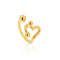 Chris April 18K PVD Gold Plating Brass Minimalist Resizable Abstract Heart Shape Bead Ring