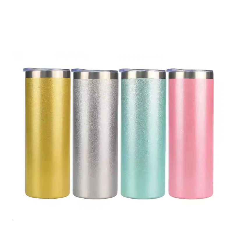 2024 Custom Logo Powder Coated Travel Coffee Mug 20oz Sublimation Tumbler Cups in Bulk With Sliding Lid and Straw