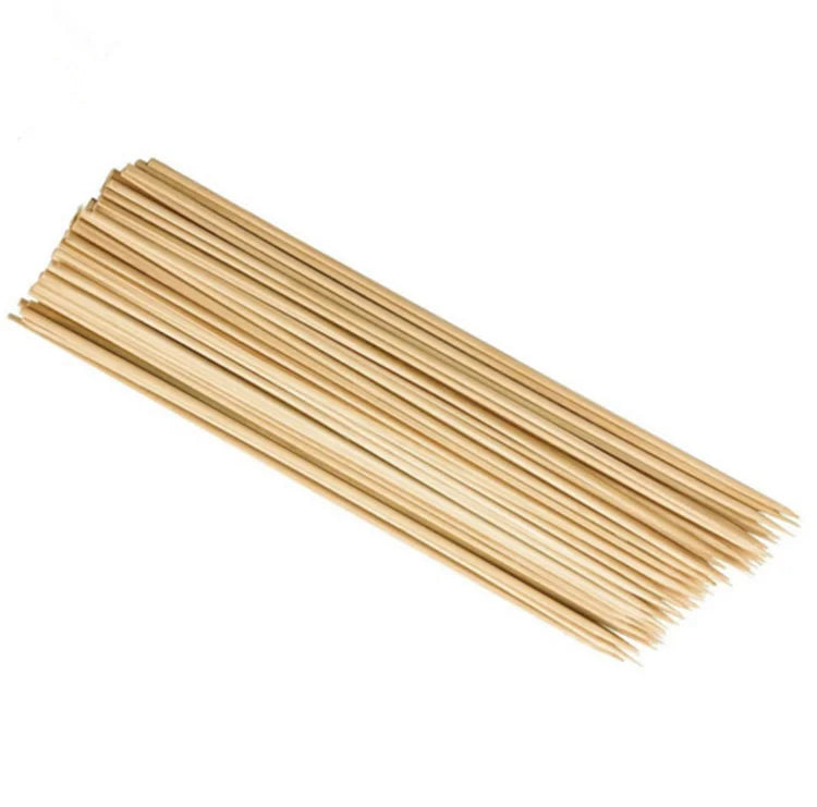 OEM Custom Brand Long Lucky Bamboo Stick Disposable Skewers for BBQ Party Camping Fruit Food Easy to Use with Bag Packaging