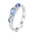 Solid 925 Sterling Silver Rings for Women Round Cut Three-Stone Rings for Engagement Wedding Fine Jewelry BSR427