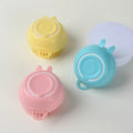 Luxury Silicone Pet Bath Brush with Shampoo Dispenser for Grooming Long & Short Haired Cats & Dogs for Massages