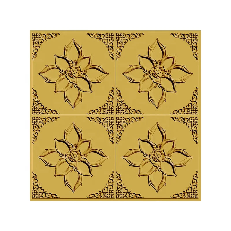 3d Embossed Pattern Foam  Gold Wallpaper Stickers With Self Adhesive Decorative Wall stickers For Hotel Home Decor
