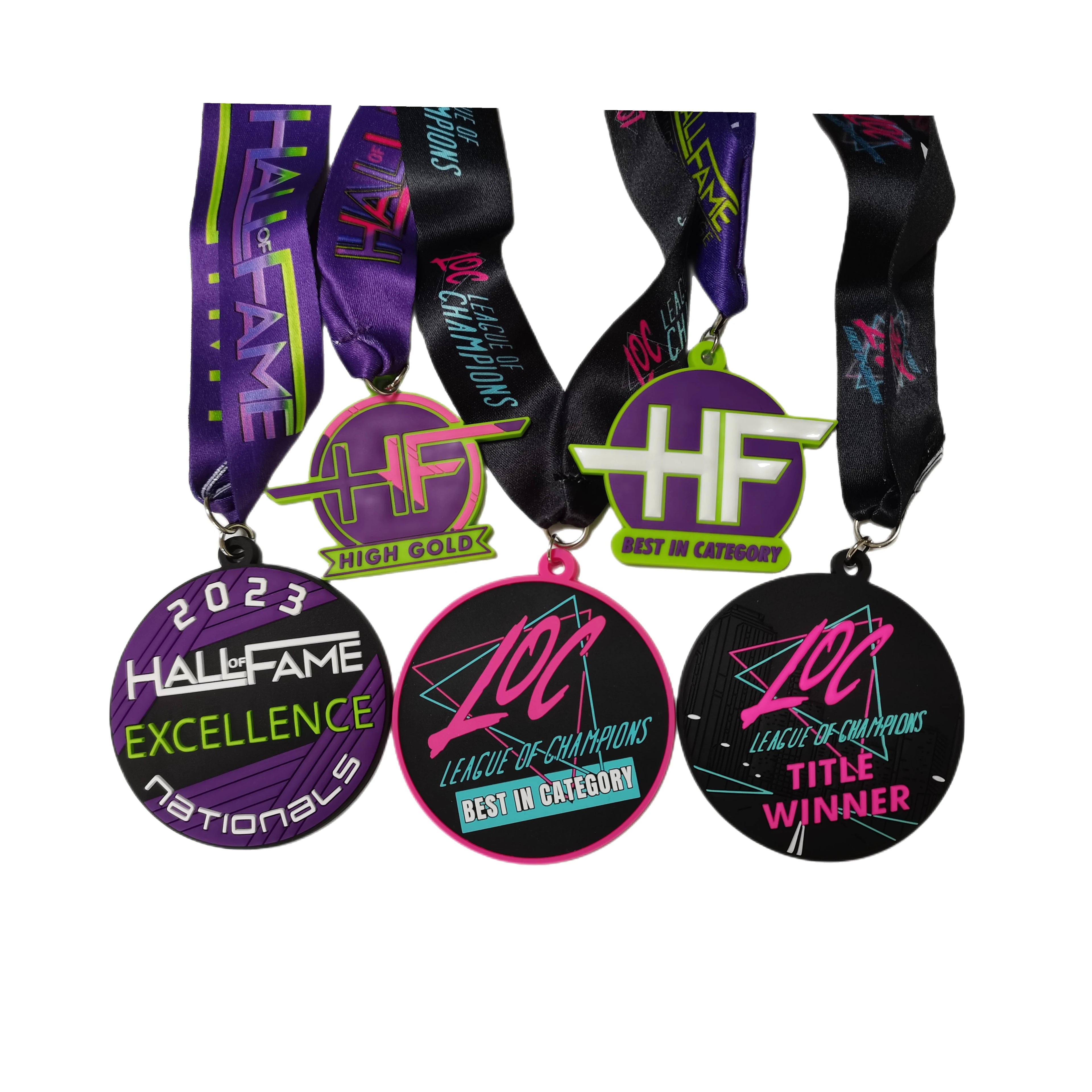 Custom PVC Silicone Rubber Medals 2D/3D Sports Casting for Contest Winners