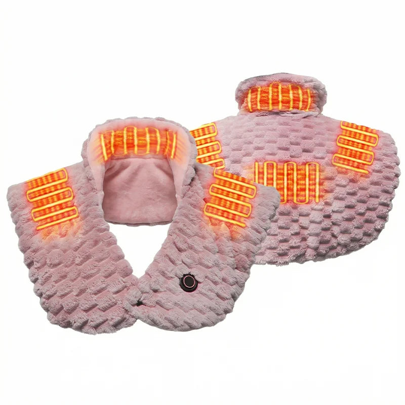 100% Polyester Microwavable Moist Heat Shoulder Neck Pack Raschel Blanket Type Heated Pain Relief Pad Dot Pattern Heating Wrap