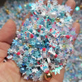 1kg DIY Craft Slime Sprinkles Christmas Snowman Snowflake Acrylic Pearl Beads Mix Polymer Clay Sprinkles Slices