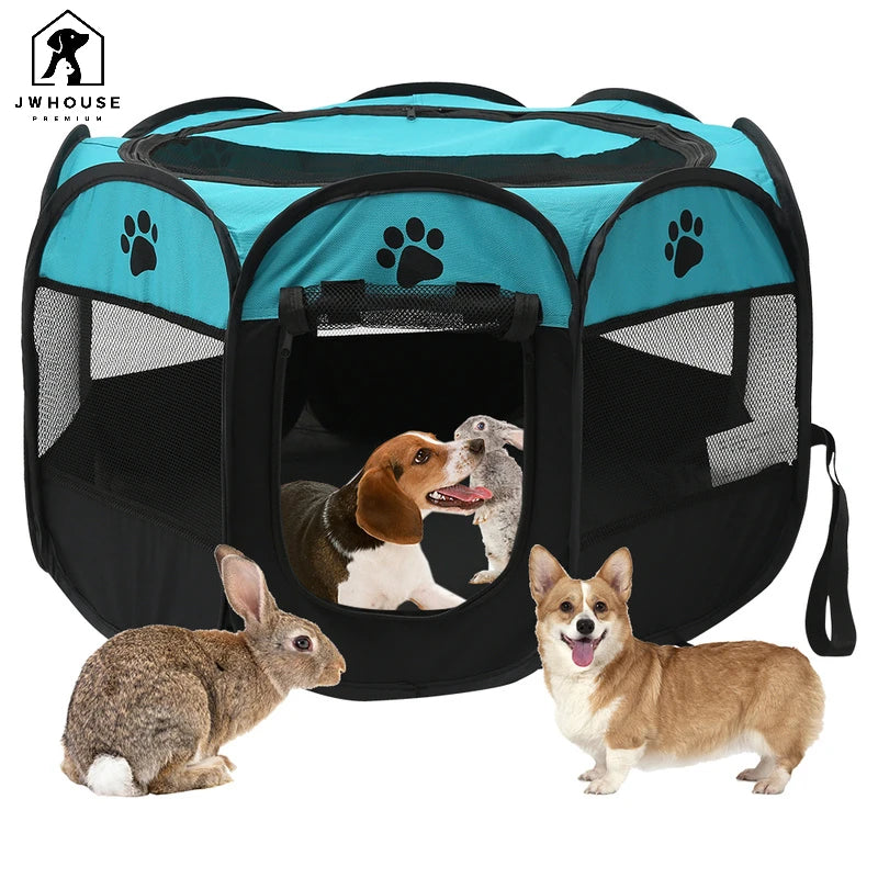Pet Dog Fences Breathable Safe Playpen Tent Crate Room Folding Dog House Cage Puppy Kennel Durable Pets Outdoor Beds