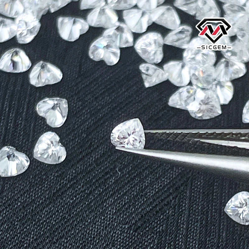 D Color VVS Clarity Heart Shaped Cut Loose Moissanite for Earrings and Necklaces Jewelry Accessories