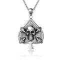 Best Quality Stainless Steel Skull Pendant Heart Spade Skeleton Head for Men's Necklace Fine Pendants & Charms