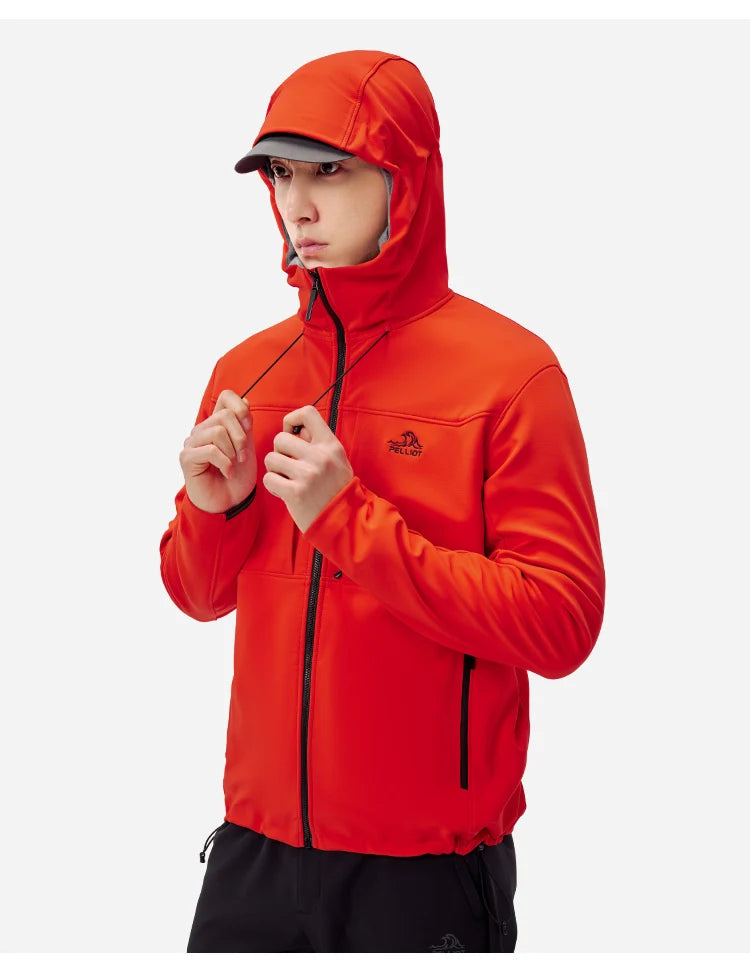 For 2024 Men's Autumn Casual Bomber Jacket Zipper Closure Soft Shell Waterproof Windproof Nylon Fleece Lining Hiking Jacket